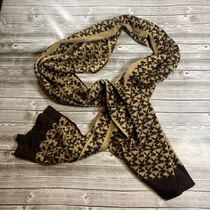 Michael Kors Black and Tan Patterned Scarf
